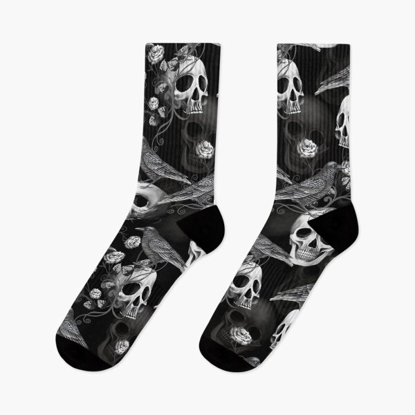 Item preview, Gothic crow and skull designed and sold by BlueMothShop.