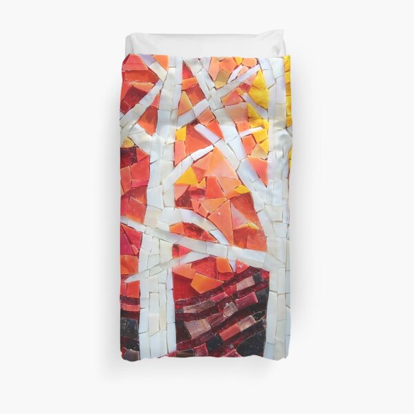 Sunset over the Birches Mosaic by Sue Kershaw Duvet Cover