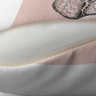 Alternate view of Anatomical Heart • Pastel Pink • Minimalist Goth Throw Pillow