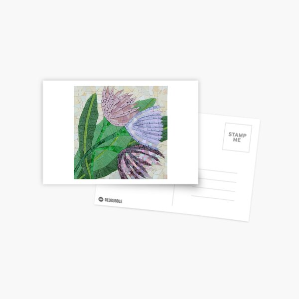 Trio of Flowers Mosaic by Sue Kershwa Postcard