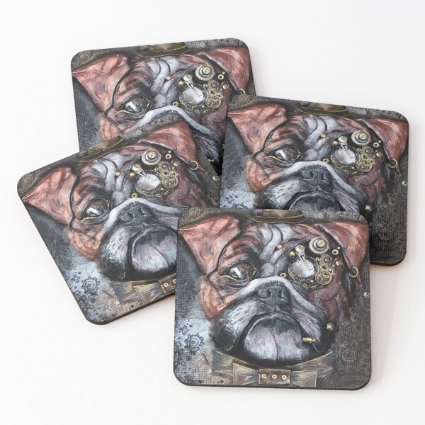 Item preview, Steampunk Bulldog with Monocle & Hat Art designed and sold by RetroVandal.