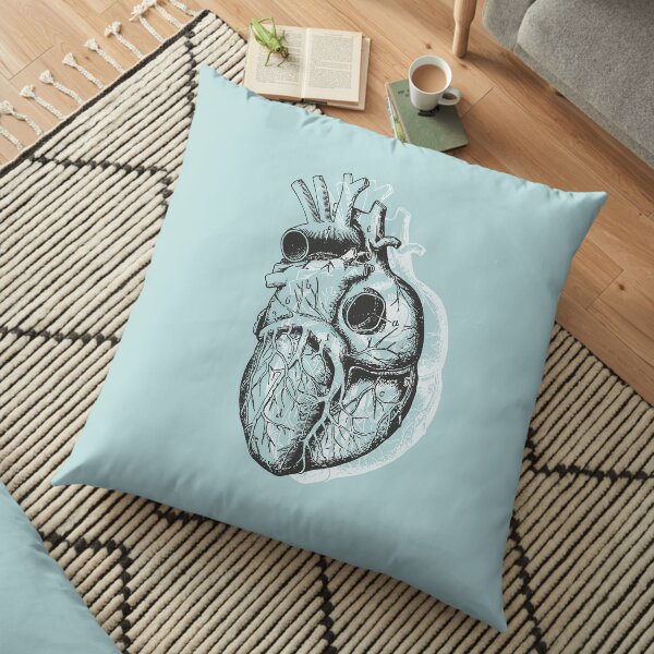 Anatomical Heart • Pastel Blue • Pastel Goth Floor Pillow
