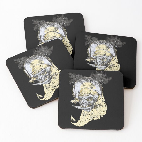 Item preview, Pirate Skull On A Sunny Caribbean Background designed and sold by TinoThreads.