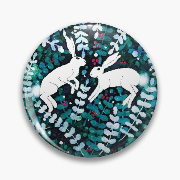 Item preview, Two White Rabbits Among Watercolor Greenery designed and sold by AlicjaCurioseur.