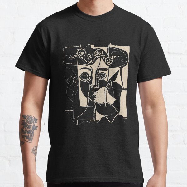 Picasso Cabeza de mujer # 8 línea negra Camiseta clásica