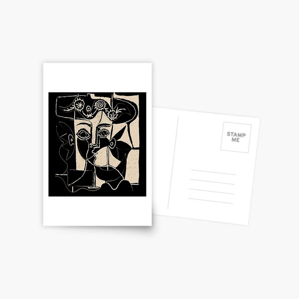 Tête de femme Picasso # 8 ligne noire Carte postale