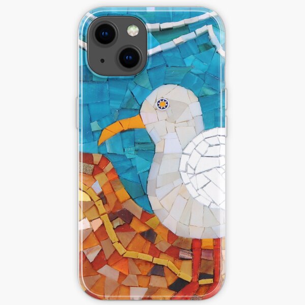 Seagull mosaic by Sue Kershaw iPhone Soft Case