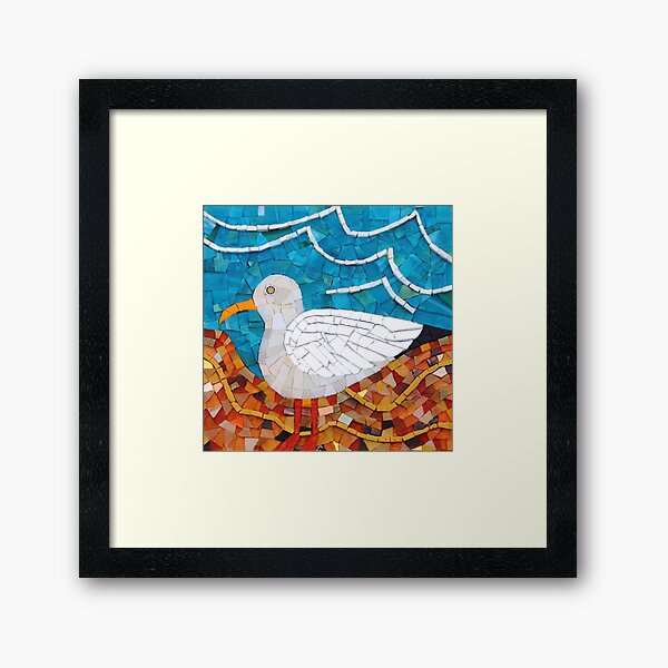 Seagull mosaic by Sue Kershaw Framed Art Print