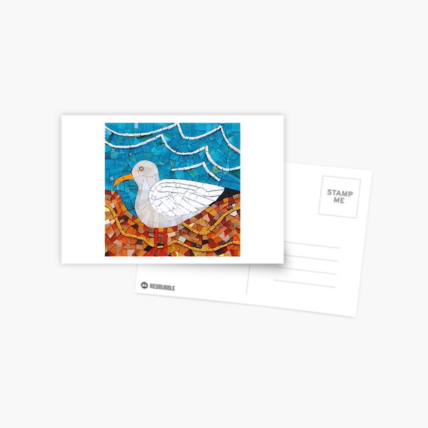 Seagull mosaic by Sue Kershaw Postcard