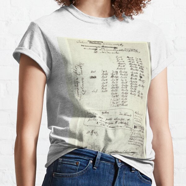 Mendeleev's Periodic Table Draft Is Virtually Unrecognizable — But It Changed Science Forever Classic T-Shirt