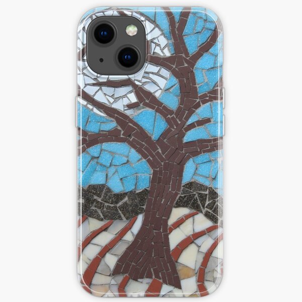 Moonlit Tree Mosaic by Sue Kershaw iPhone Soft Case