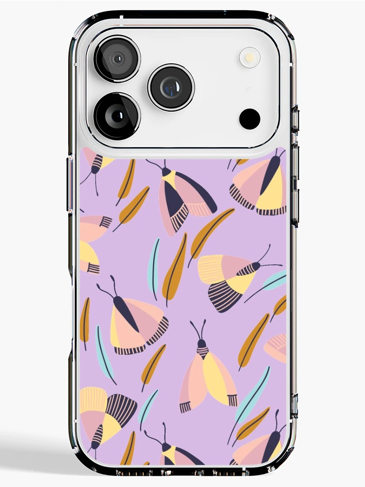 Thumbnail 1 of 5, iPhone Case, Spring Moths Pattern designed and sold by eelagreen.