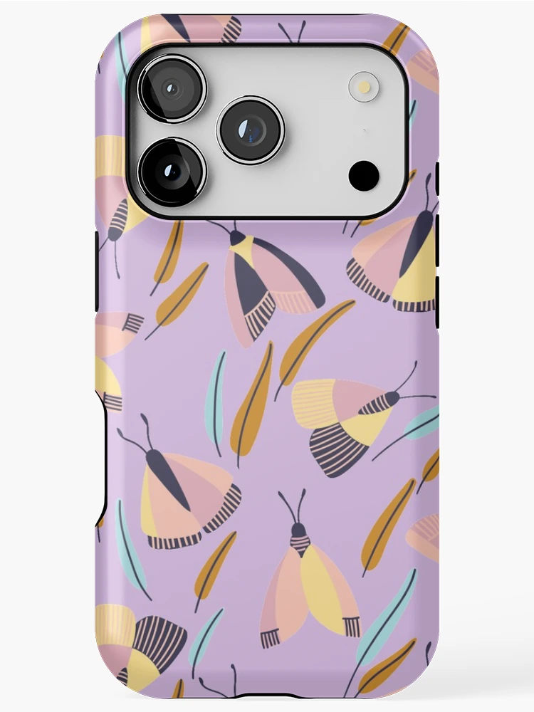 Thumbnail 1 of 4, iPhone Case, Spring Moths Pattern designed and sold by eelagreen.