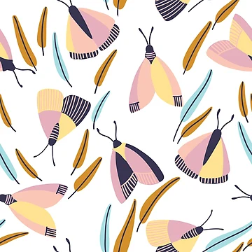 Artwork thumbnail, Spring Moths Pattern by eelagreen
