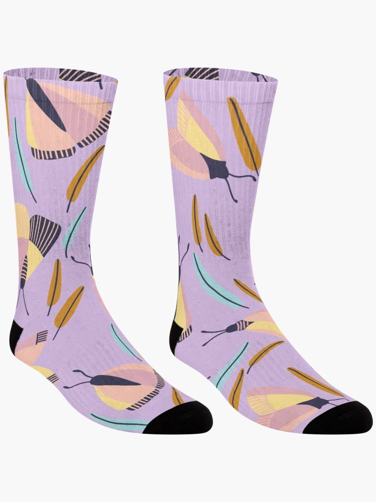 Thumbnail 3 of 5, Socks, Spring Moths Pattern designed and sold by eelagreen.