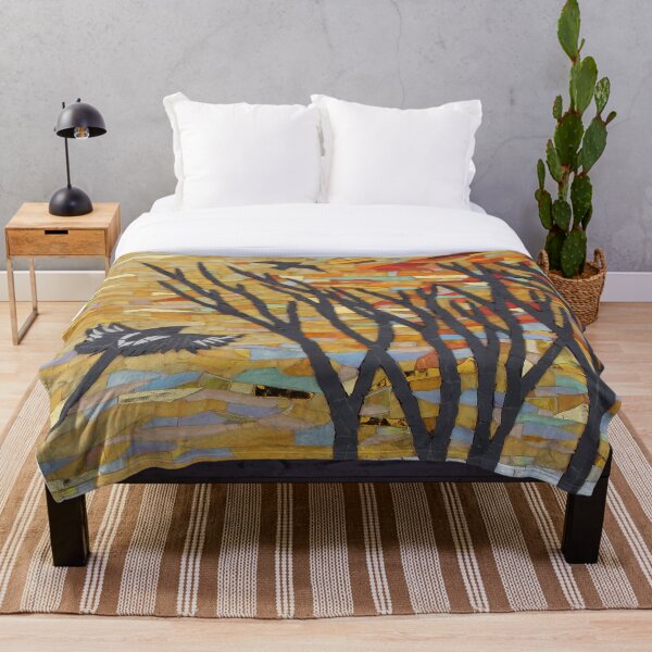 Sunset Flight Mosaic by Sue Kershaw Throw Blanket