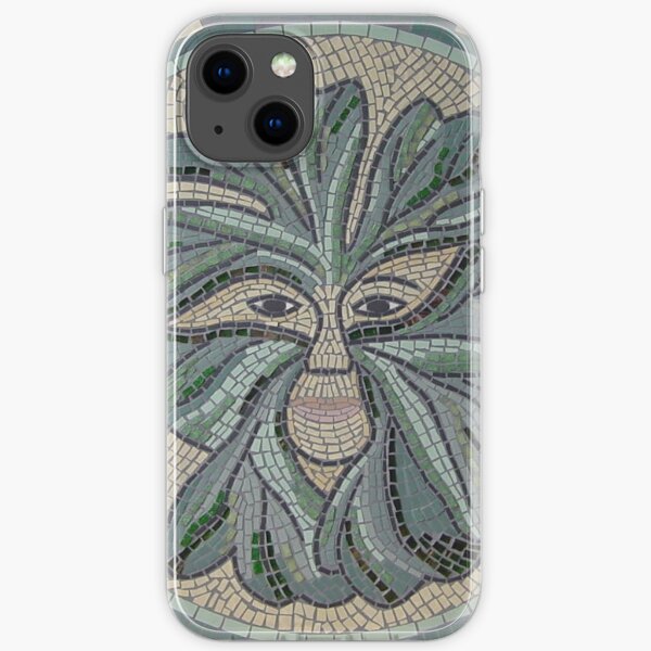 Green Man Mosaic by Sue Kershaw iPhone Soft Case