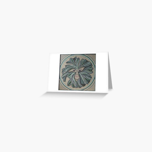 Green Man Mosaic by Sue Kershaw Greeting Card