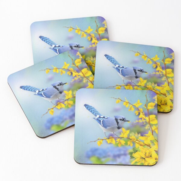 Item preview, Blue Jay on Forsythia designed and sold by MoragBates.