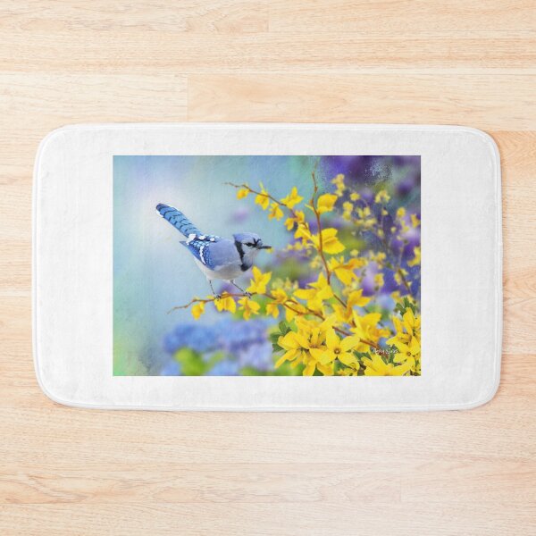 Item preview, Blue Jay on Forsythia designed and sold by MoragBates.