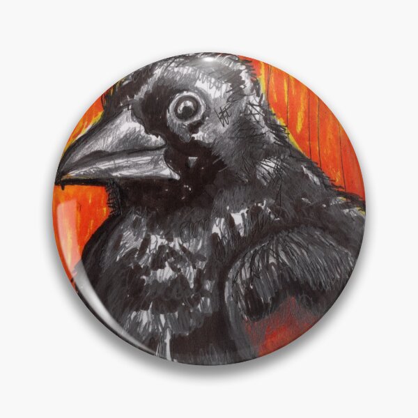 Item preview, Black Bird with Orange and Yellow Wing designed and sold by KLoganArt.