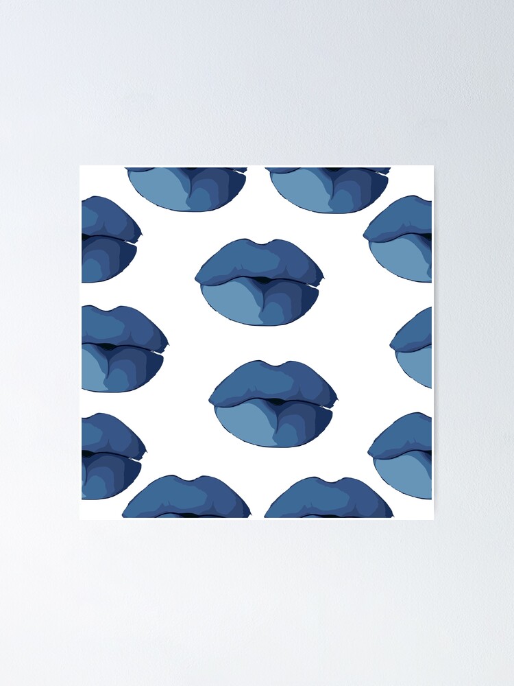Imagen 1 de 3, Póster con la obra Labios azules, diseñada y vendida por redgoch.
