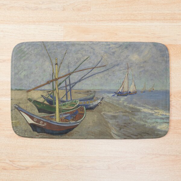 Item preview, Fishing Boats on the Beach at Saintes-Maries (1888) By van Gogh designed and sold by knightsydesign.