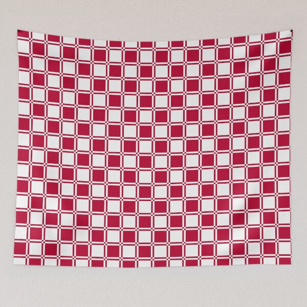 Item preview, Japanese National Flag Colors | Grid Plaid Pattern - White and Red designed and sold by Dator-Abstracts.