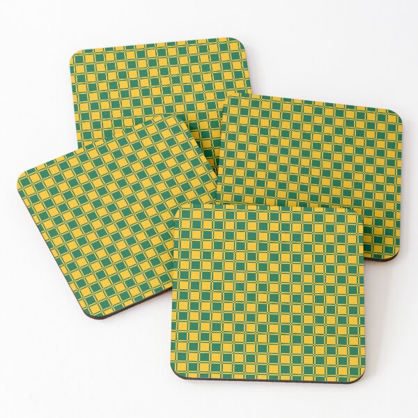 Item preview, African Union Flag Colors | Grid Plaid Pattern - Yellow and Green designed and sold by Dator-Abstracts.