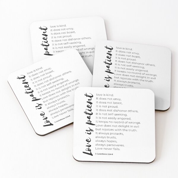 Item preview, Love is patient, 1 Corinthians 13, love verses, Bible verses designed and sold by PunkyandPiggy.