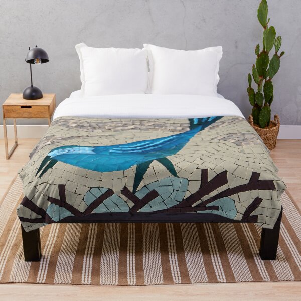 Blue Bird Mosaic by Sue Kershaw Throw Blanket