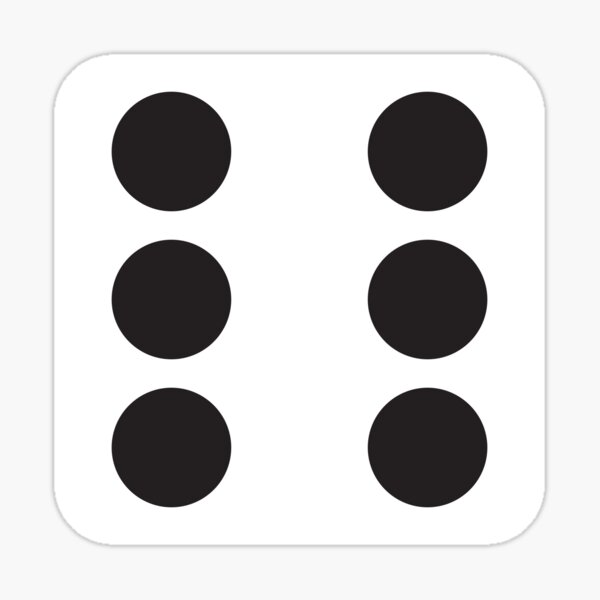 "Six roll die sticker" Sticker for Sale by Hohoras Redbubble