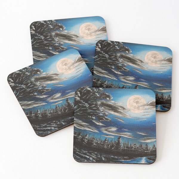 Item preview, Surreal Moonlit Creek Painting designed and sold by Paintings by Diaz.