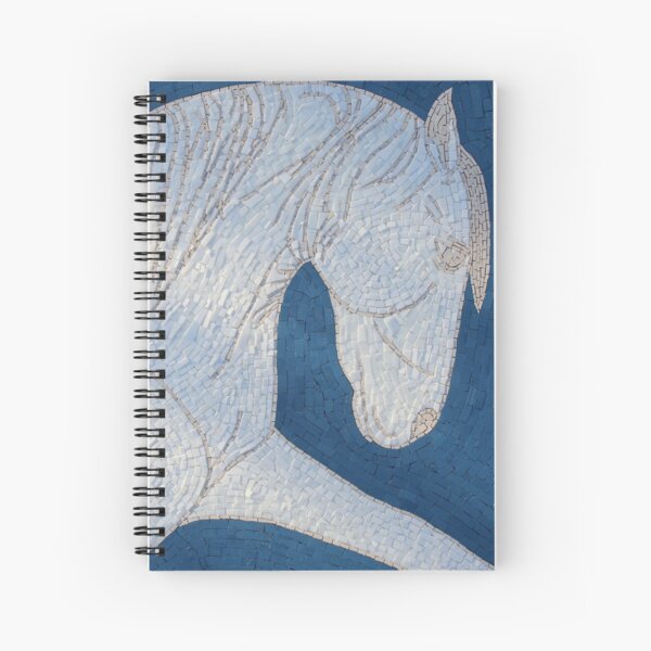 White Horse Mosaic by Sue Kershaw Spiral Notebook
