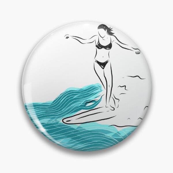 Item preview, Woman Surfing long boarding minimalist  designed and sold by Tropical Blood.