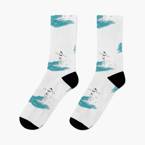 Item preview, Woman Surfing long boarding minimalist  designed and sold by Tropical Blood.