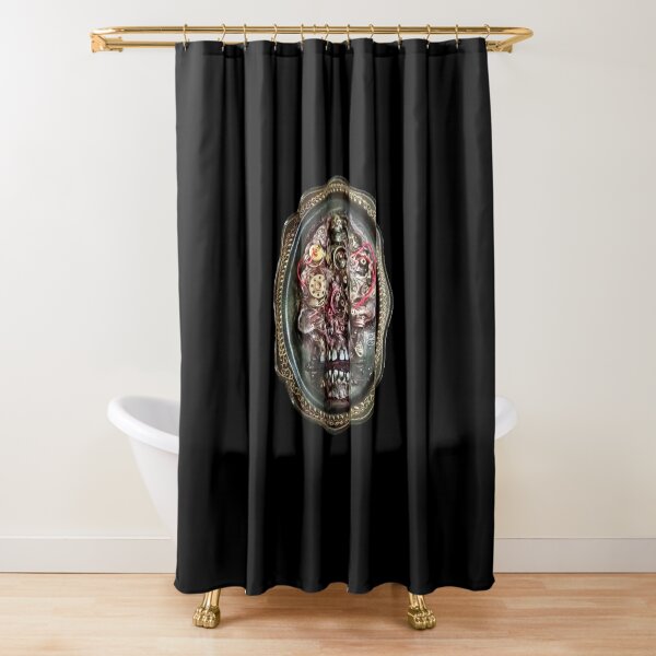 Biomech Skull Dead Machinery Art Shower Curtain