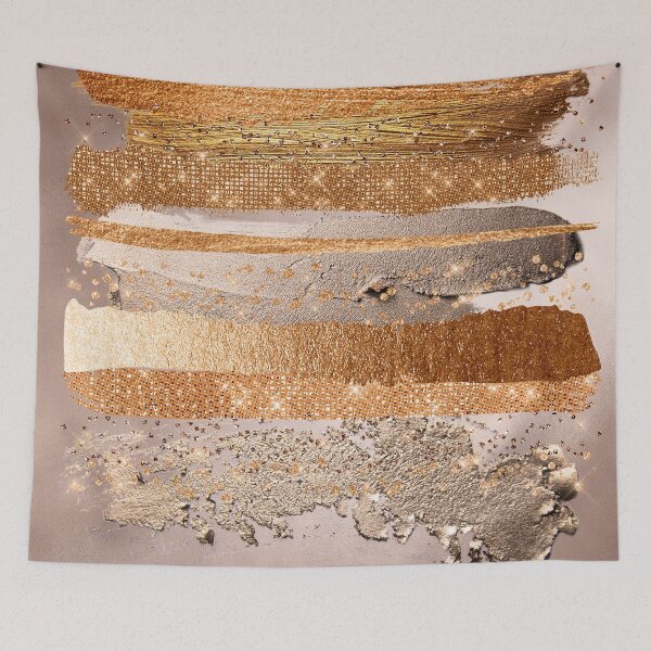 Item preview, Glitter and Metal Foil Strokes on Faux  Copper Blush Metal designed and sold by MysticMarble.