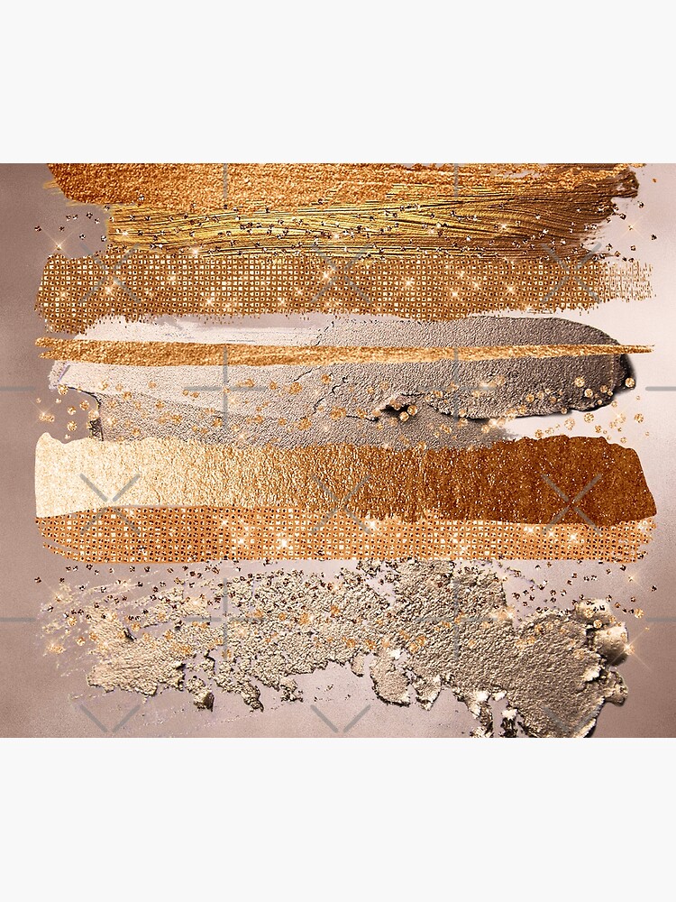 Glitter and Metal Foil Strokes on Copper Blush Metal by MysticMarble