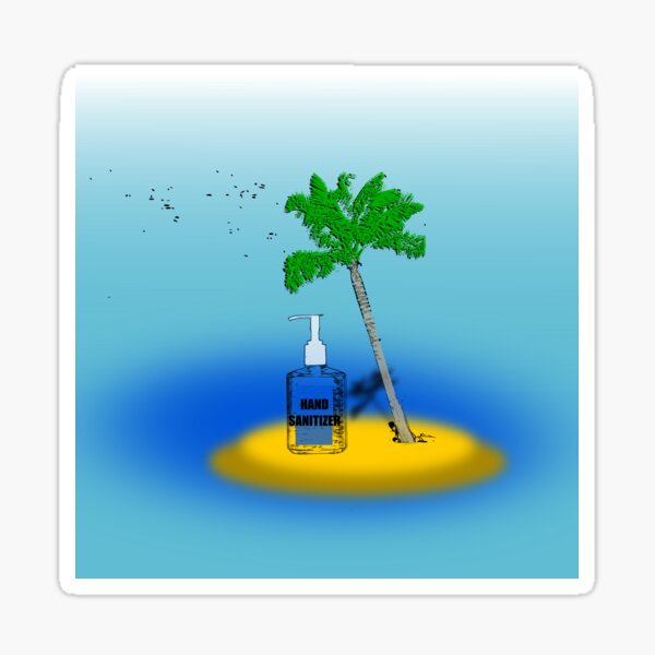 On a deserted island Sticker