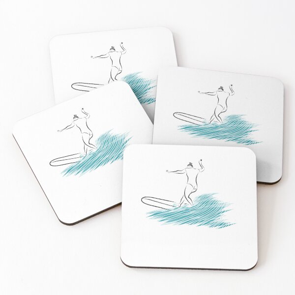 Artikelvorschau, Longboarding Surfing Woman - minimalistisches Design entworfen und verkauft von Tropical Blood.