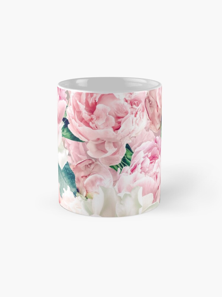 Alternate view of Vintage Blush Real Peonies Pattern Mug