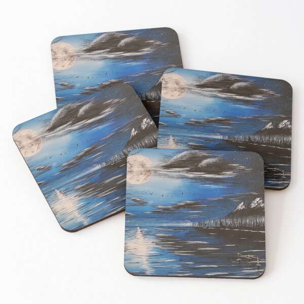 Item preview, Surreal Moonlit Mountains Painting designed and sold by Paintings by Diaz.
