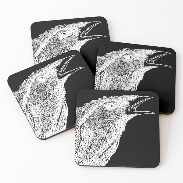 Item preview, corbeau blanc sur fond noir designed and sold by Bastien-23.