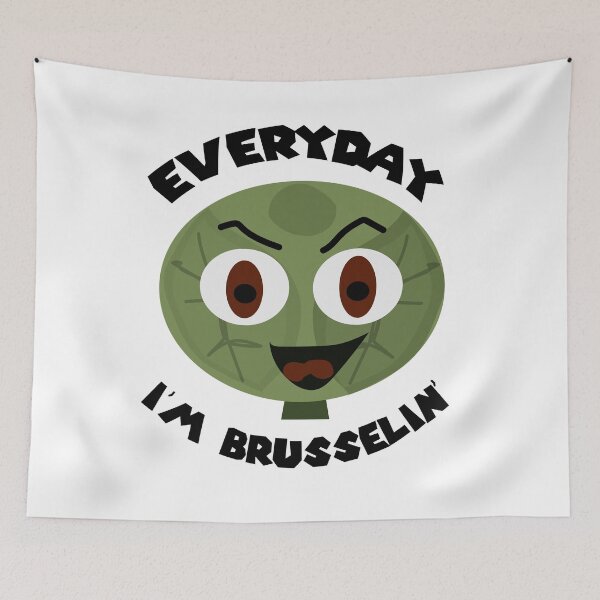 Item preview, Funny Vegan Pun - Everyday I'm Brusselin' designed and sold by MclaughlinGifts.