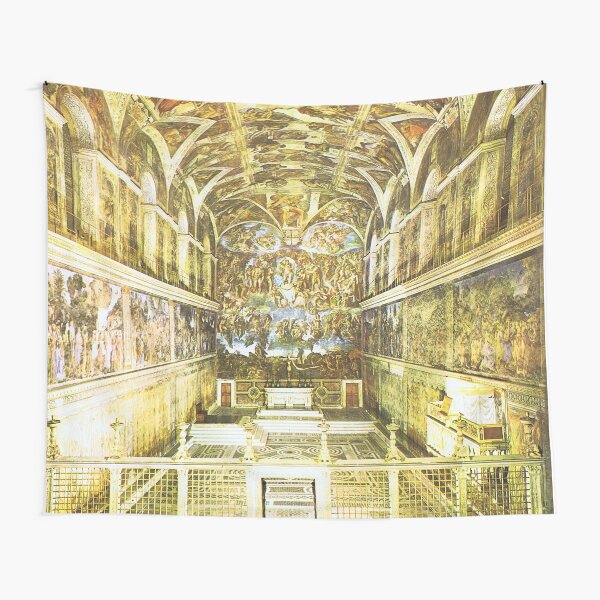 Sistine Chapel by Michelangelo Buonarroti Tapestry