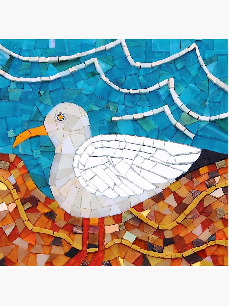 Seagull mosaic by Sue Kershaw | Art Board Print