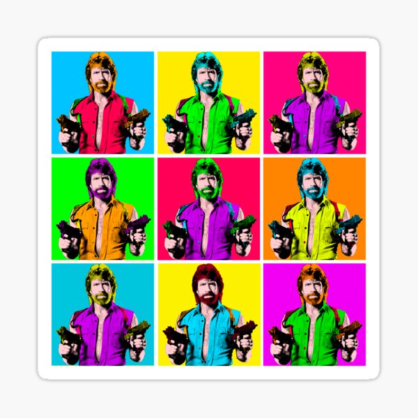 Chuck Norris Andy Warhol inspired Pop Art 3x3 Sticker