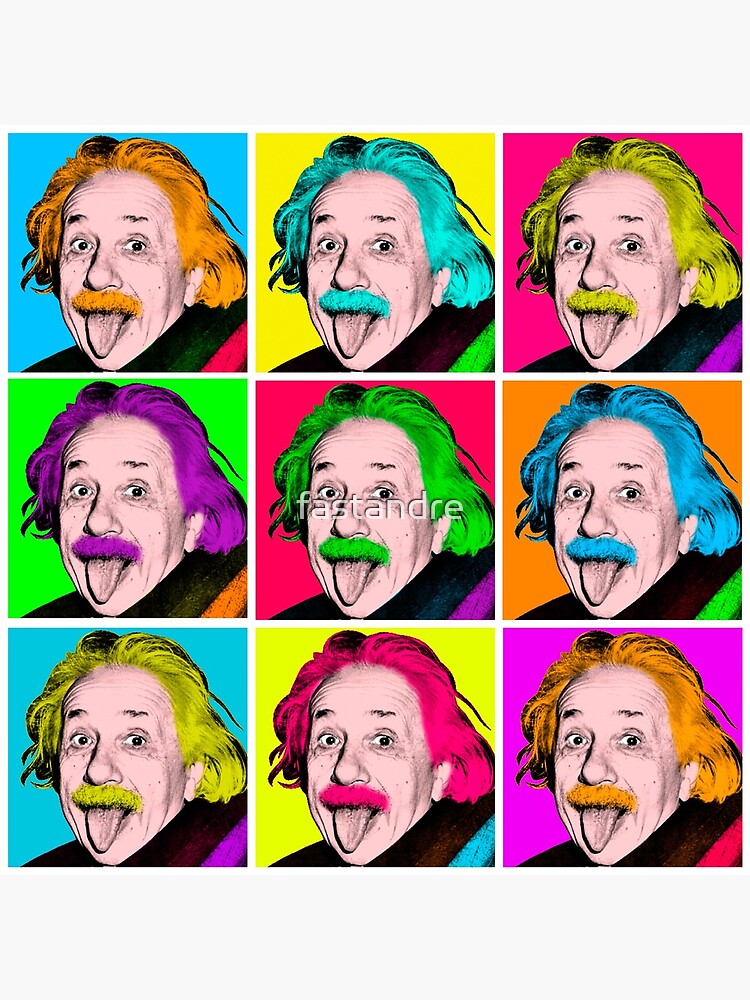 Albert Einstein Iconic Tongue Out Warhol Pop Art Canvas Print By