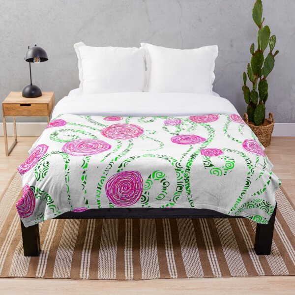 Item preview, Green and Pink Floral Print designed and sold by Hena Tayeb.